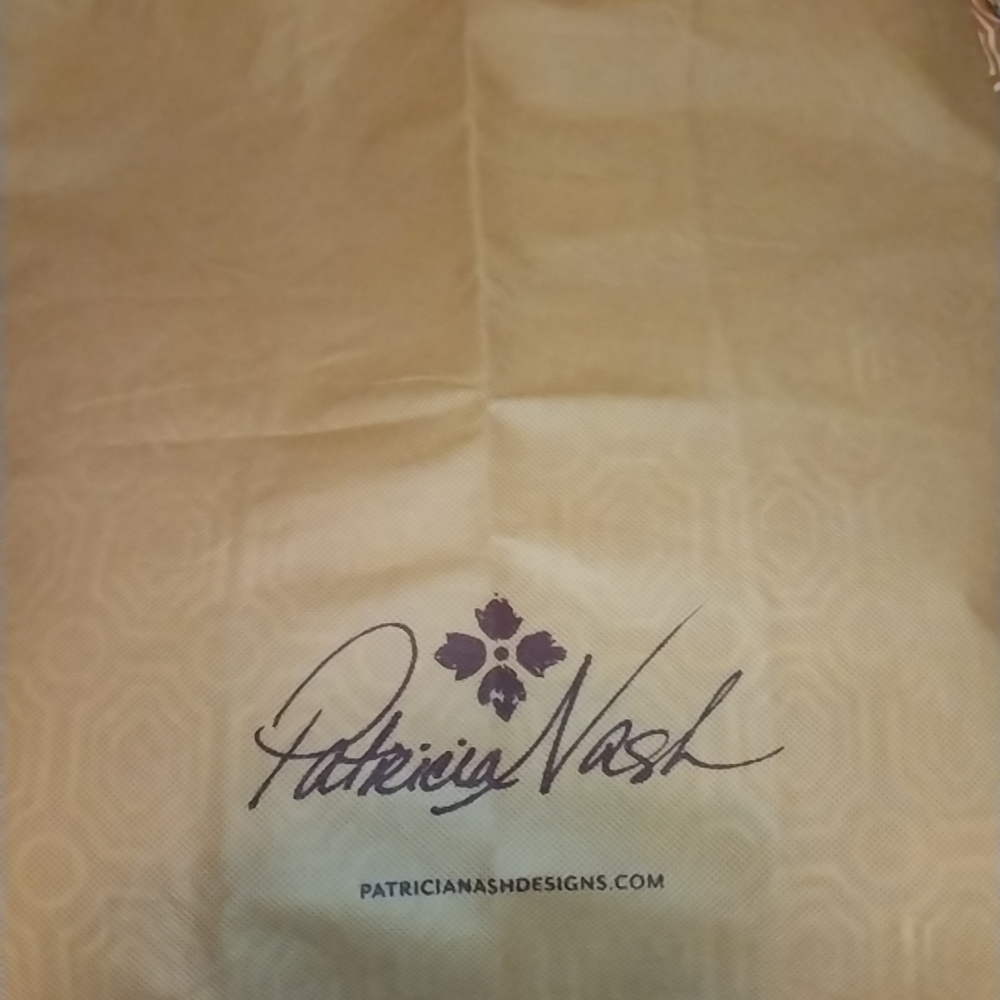 Patricia Nash Cream Fabric with Purple Logo